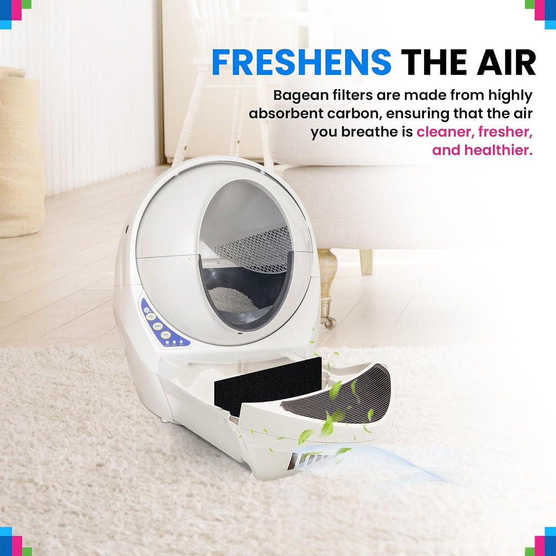 Bagean Litter Box Carbon Filter Compatible with Litter Robot 3 Filter