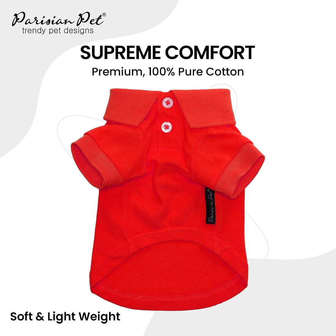 Parisian Pet Dog Polo Shirt – Classic Red Cotton Pet Apparel