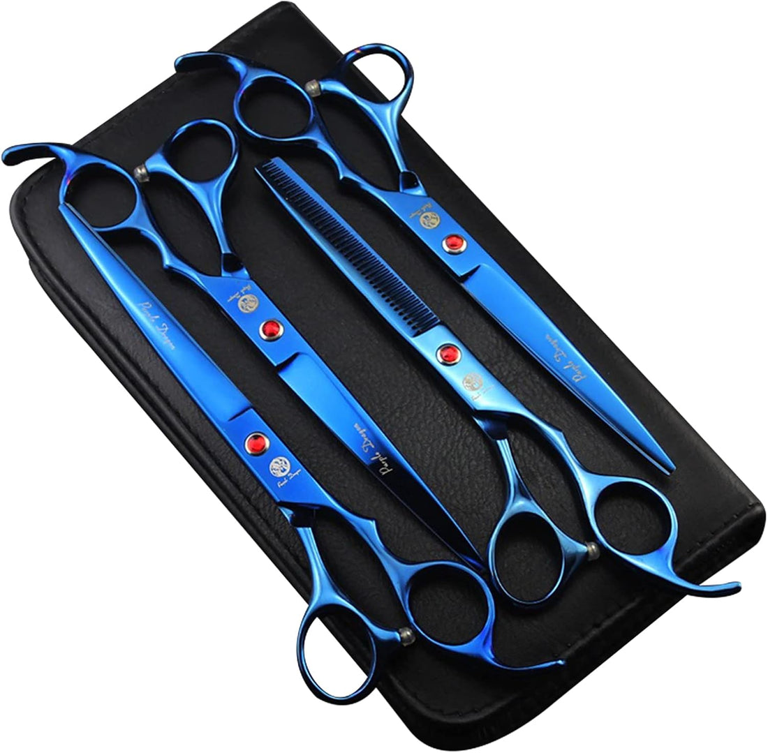 Purple Dragon Professional 7.0 inch Dog Grooming Scissors Set