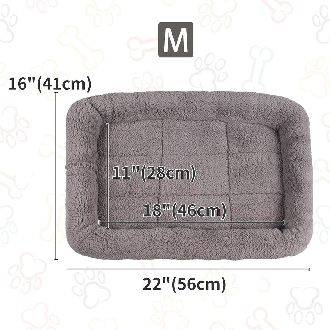 PETLESO Small Cat Bed Mat, 22" x 16" Plush Cushion with Surrounding