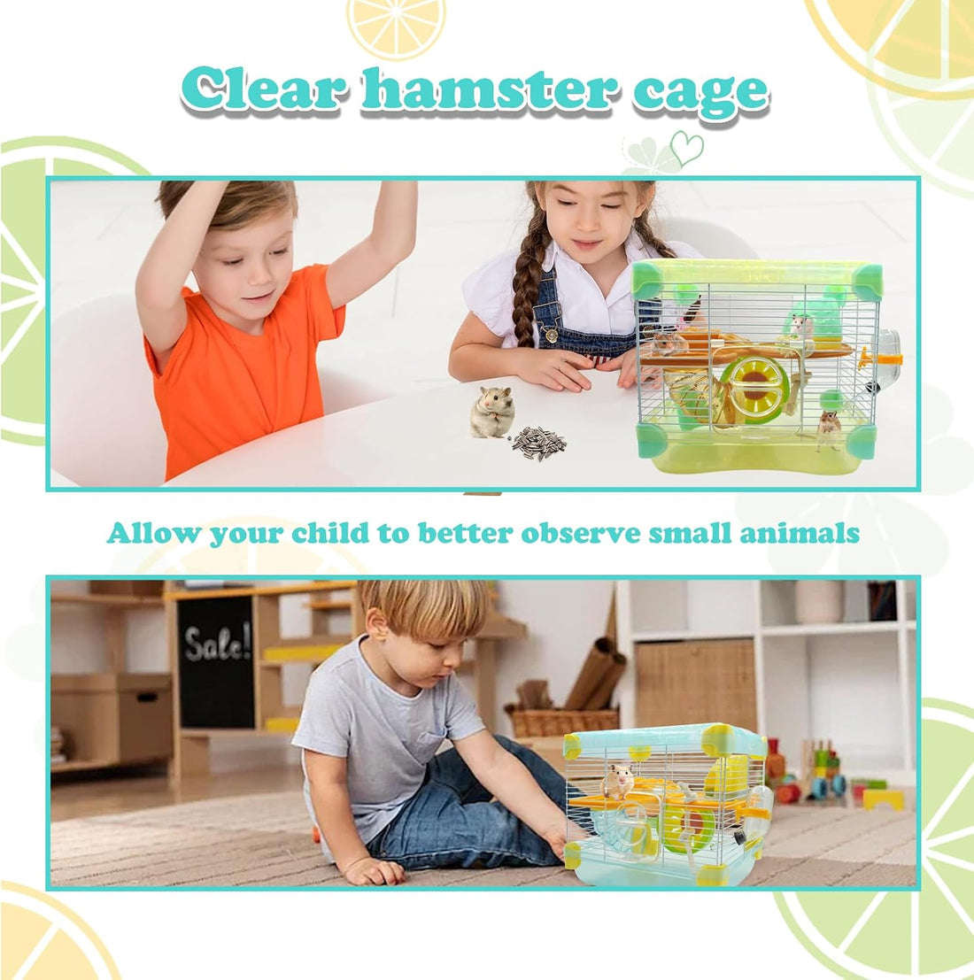 2 Layers Hamster Cage with Tubes Mouse Cage with Accessories Water