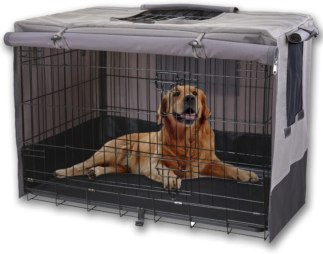 Rachmi 48" 600D Canvas Privacy Dog Crate Cover