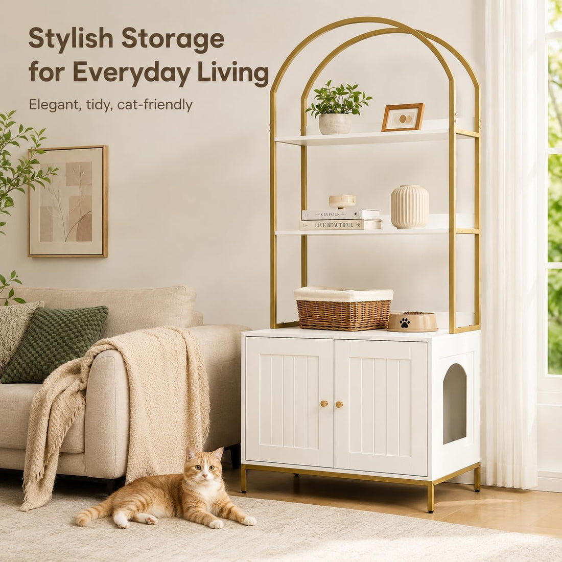 Homhedy Cat Litter Box Enclosure