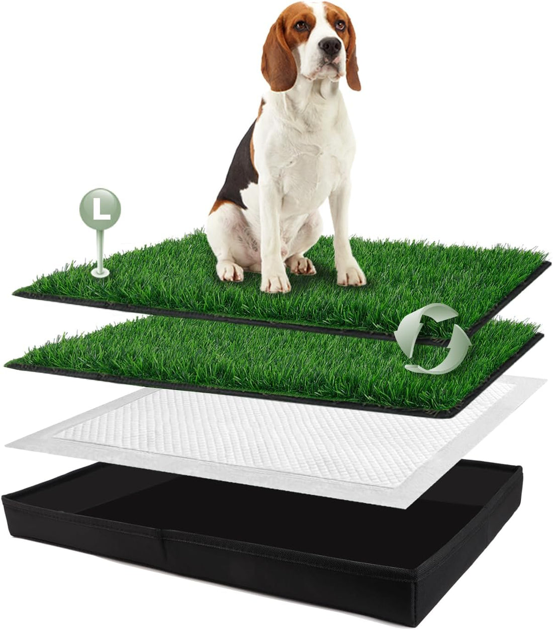 HQ4US 4LEGS Dog Grass Pad with Dog Litter Box