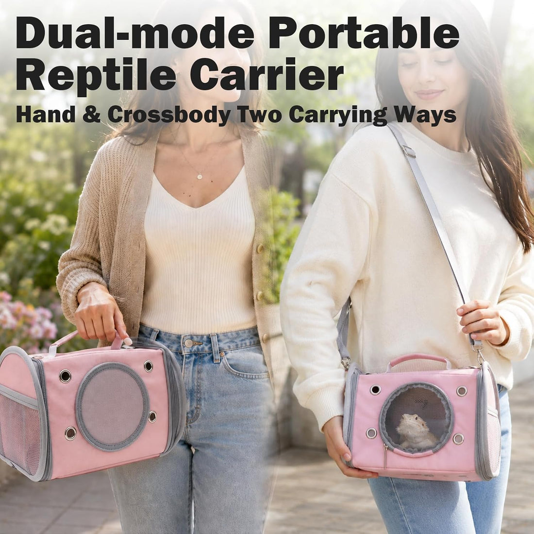 Small Animal Carrier Bag, Breathable Reptile Travel Carrier Transport