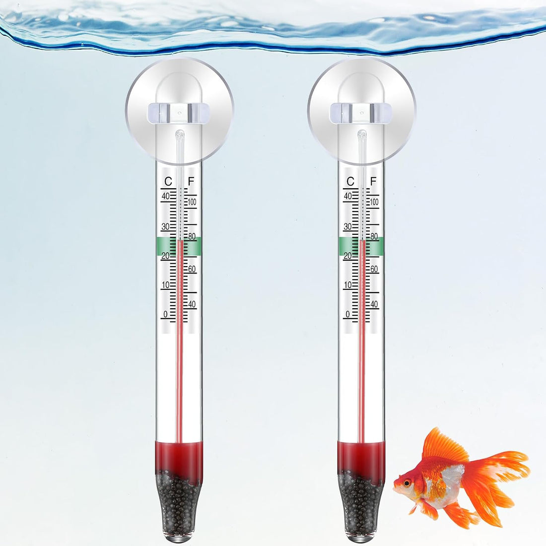 Dreyoo 2 Pack Floating Aquarium Thermometers, 0-43°C/32-110°F