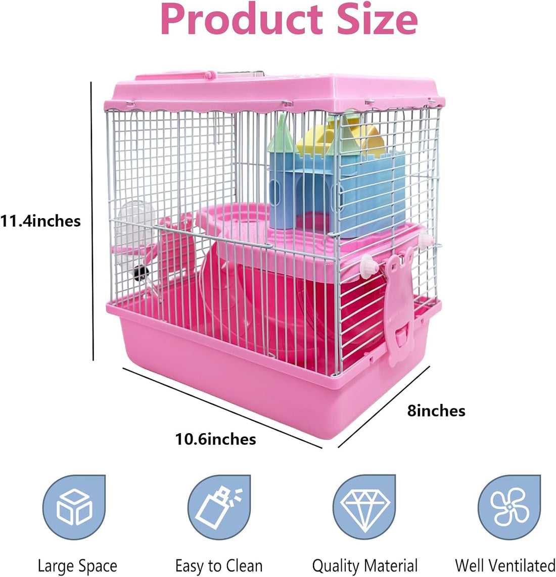 Tfwadmx 2-Tier Portable Dwarf Small Hamster Carrier Travel Cage