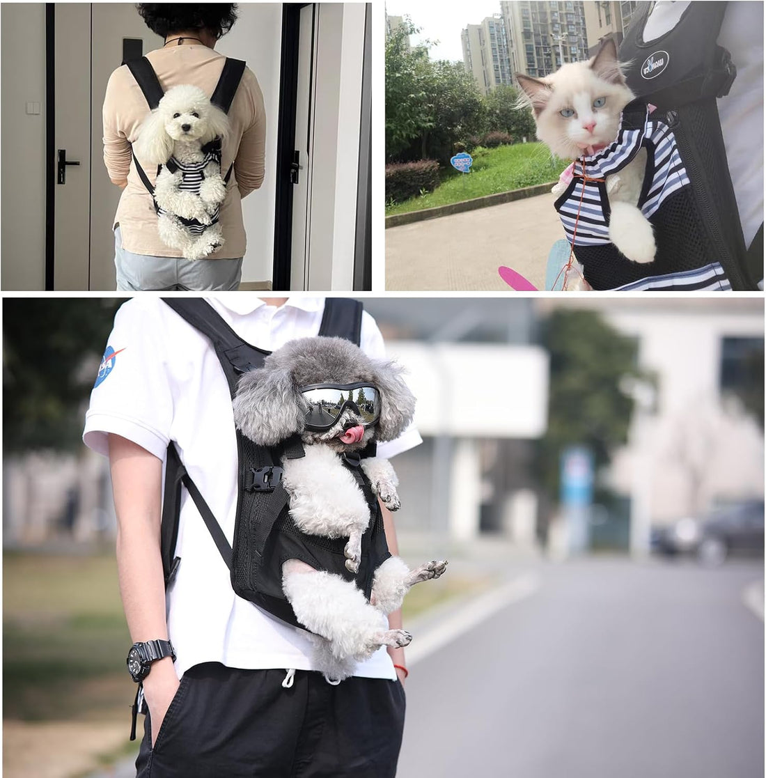 Wakytu Dog Front Carrier Pet Backpack for Small Medium Dogs，4-9lbs