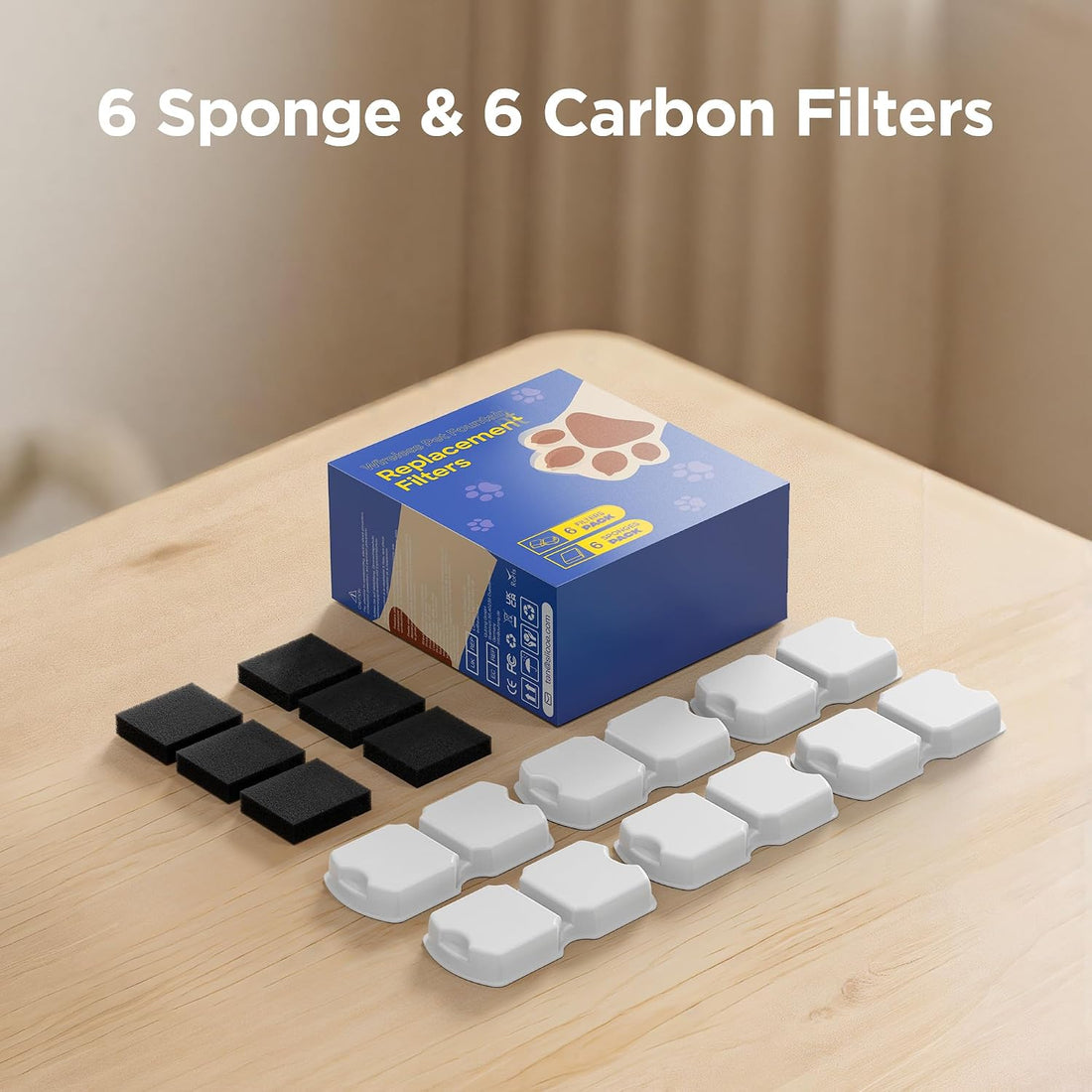 GIOTOHUN Cat Water Fountain Filter: 12 Cat Fountain Filter Replacement