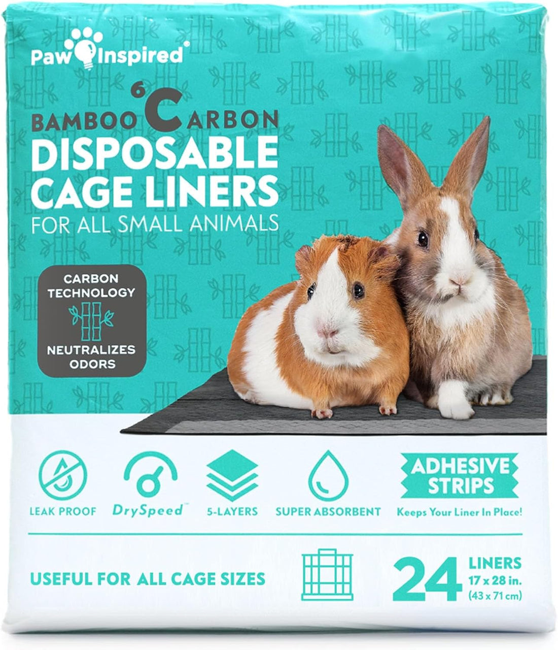 Paw Inspired Disposable Cage Liners, 47x26 Inch (Midwest), 8 Count