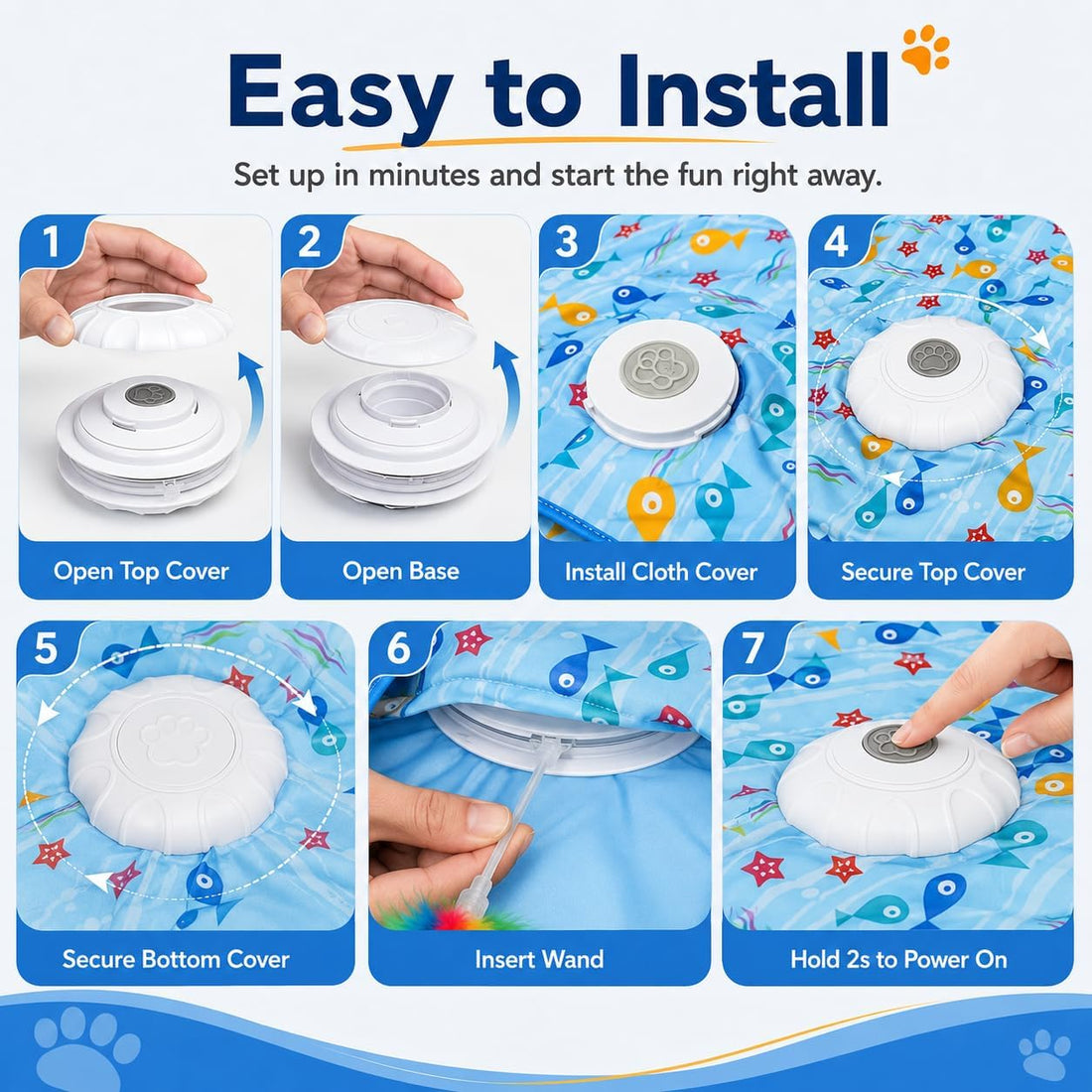 Interactive Cat Toys for Indoor Cats, Hide and Seek, 3 Smart Modes