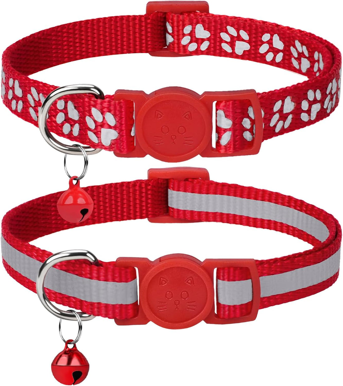 Taglory 2 Pack Reflective Breakaway Cat Collar with Bell