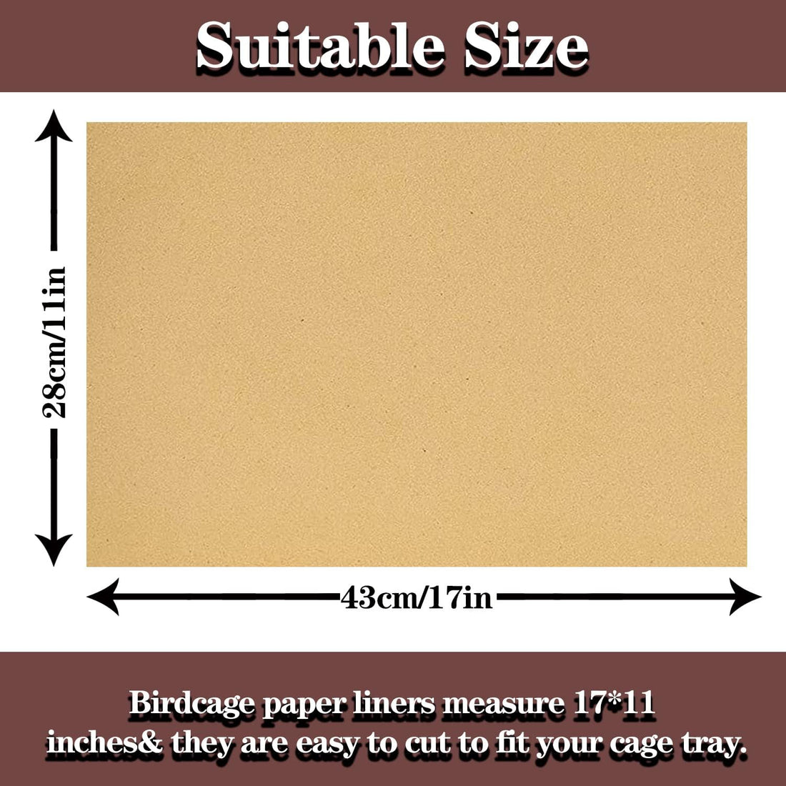 30 Pack Bird Cage Liners, 11x17 Inch Sand Paper Bird Cage Accessories
