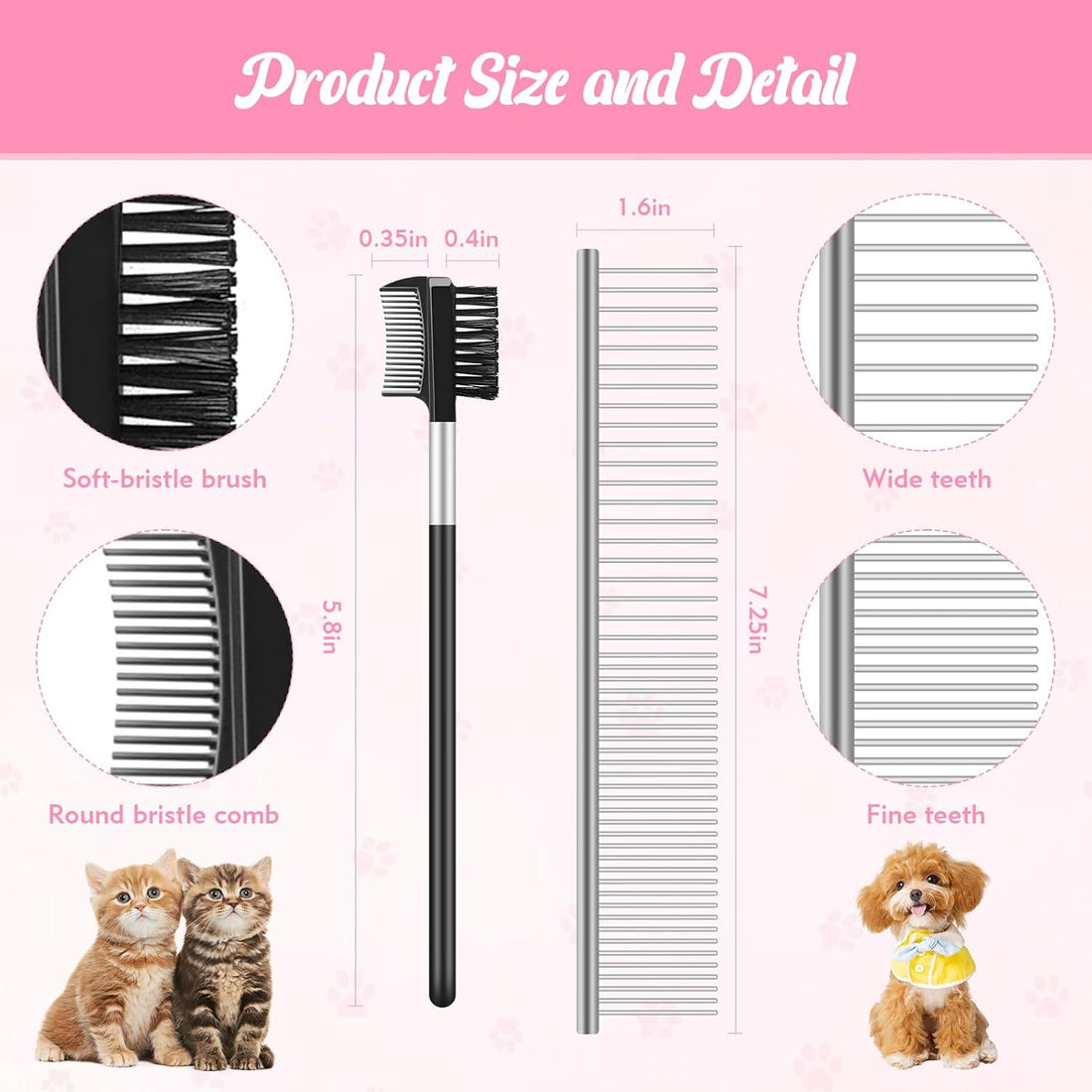 6-Pack Flea Comb for Dogs and Cats