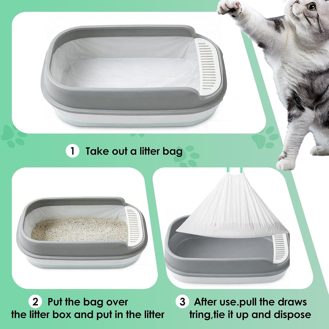 FortiCrest Thickened Cat Litter Box Liner Bag
