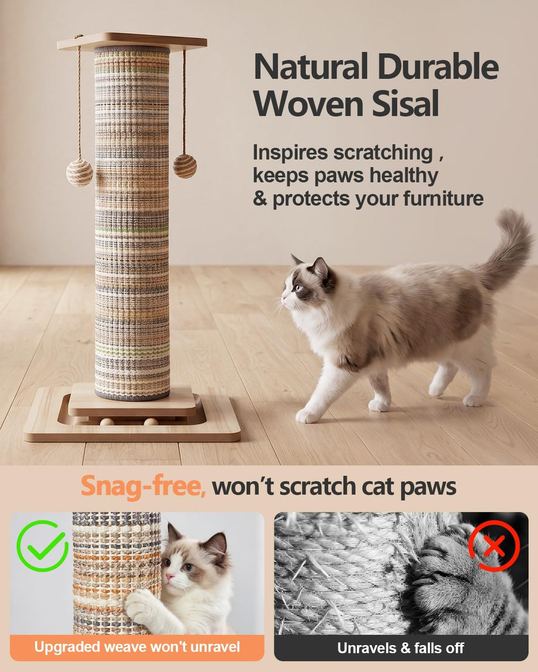 31" Extra Tall Cat Scratching Post