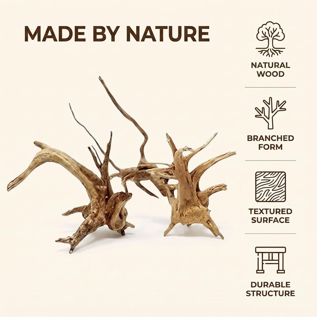 2Pcs Aquarium Driftwood Branches Natural Wood Reptiles Trunk Wood
