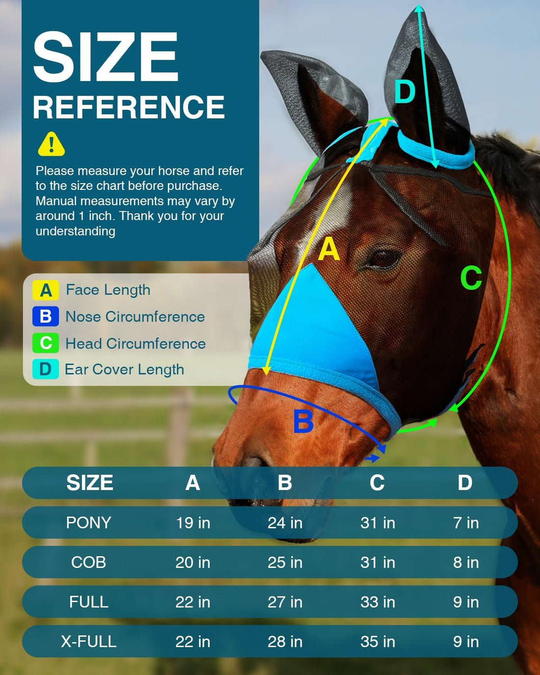 Hilltown Fly Mask for Horse with Ears