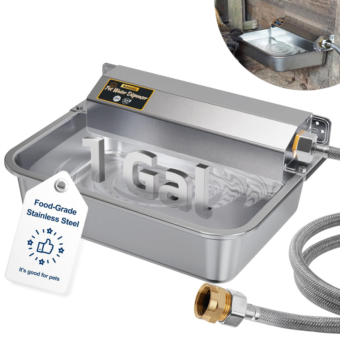 PETHIND 1Gal/3.8L Automatic Water Dispenser for Dogs