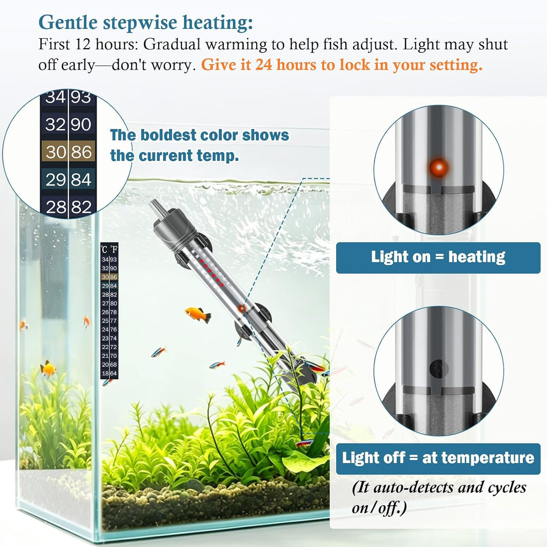 HITOP 50W Adjustable Aquarium Heater