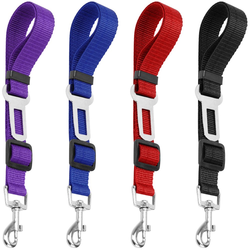YuCool Dog Seat Belt,4 Piece Set Dog Car Adjustable Seatbelts