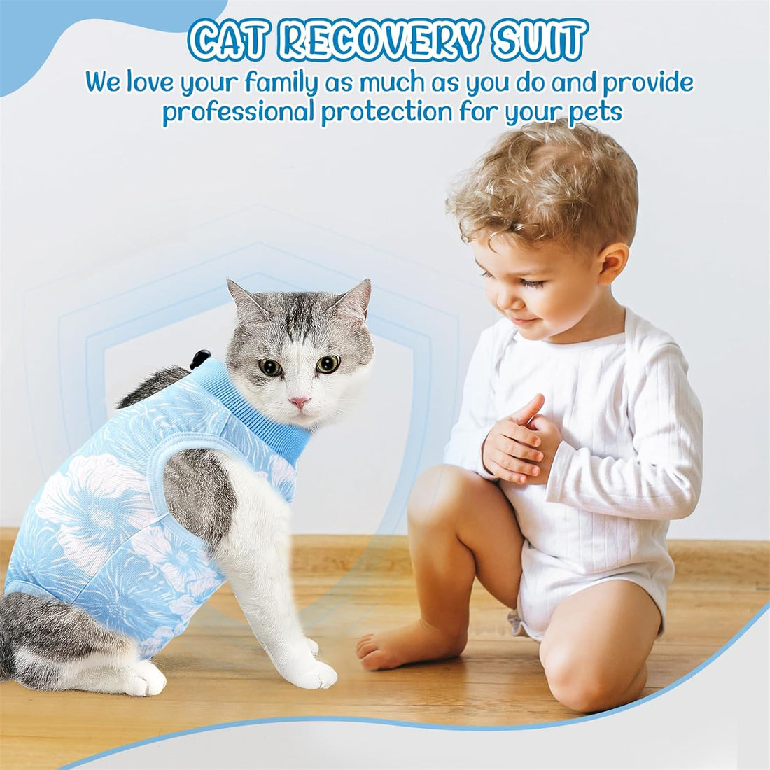 SlowTon Cat Recovery Suit, Cat Onesie for Cats After Surgery, FLBL S