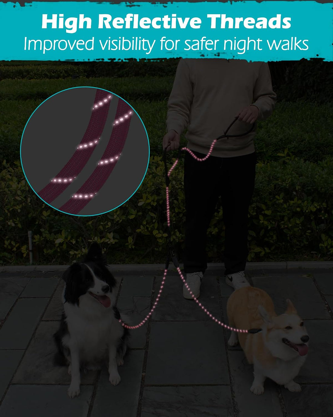 PetBonus Rope Double Dog Leash