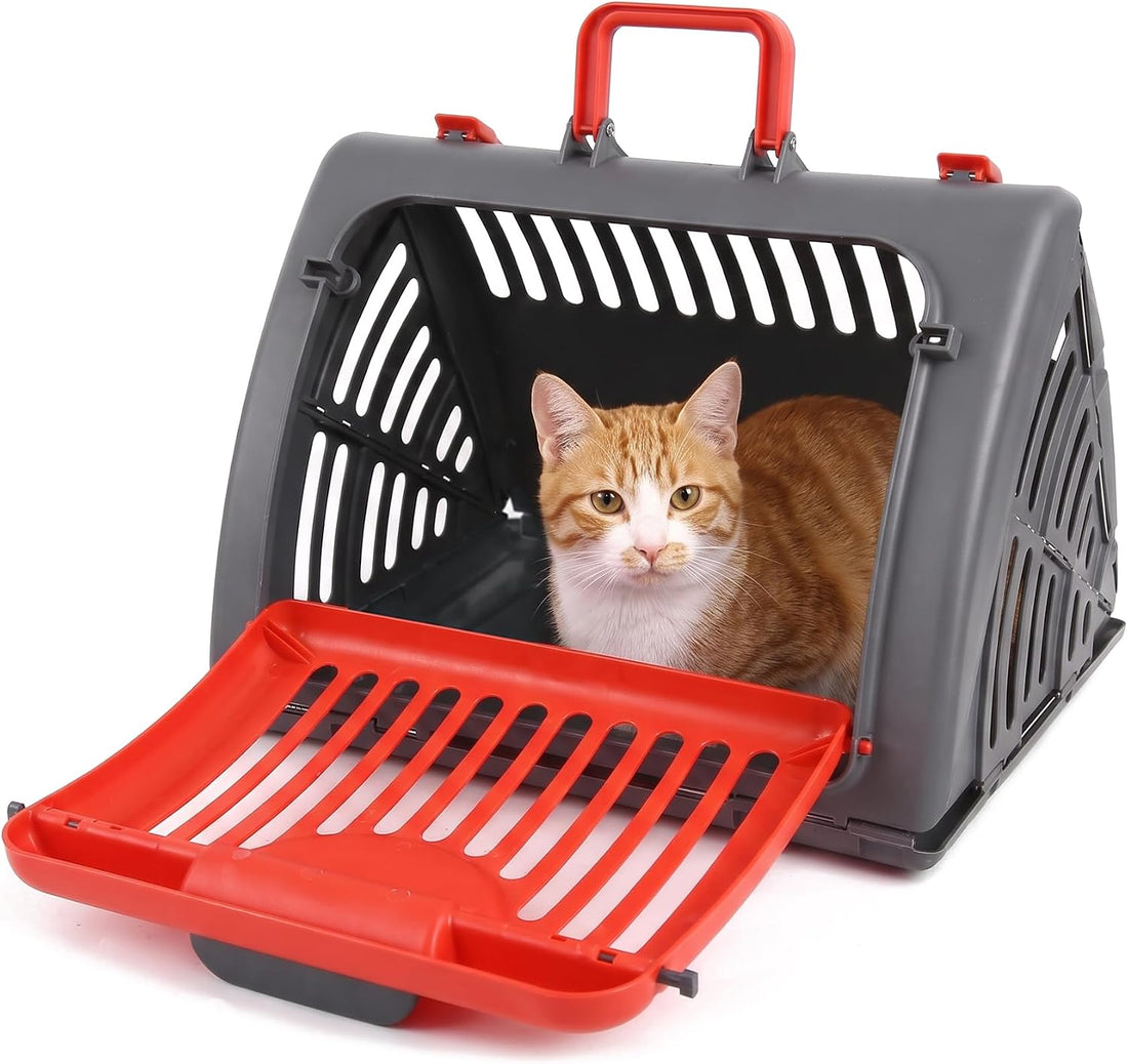 Foldable Portable Pet Carrier, Cat Carrier with Opening Door