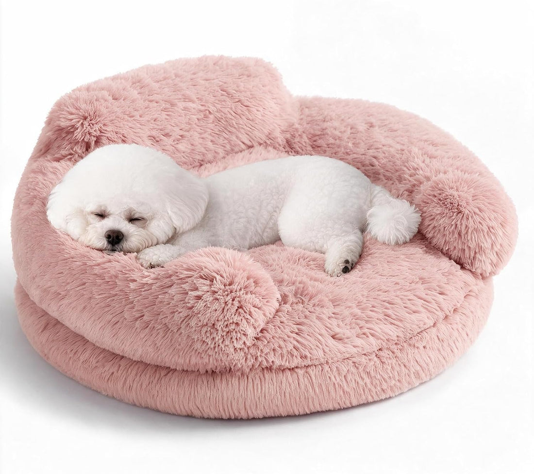 EHEYCIGA 20" Calming Donut Dog Bed for Small Dog & Cat Washable Pet
