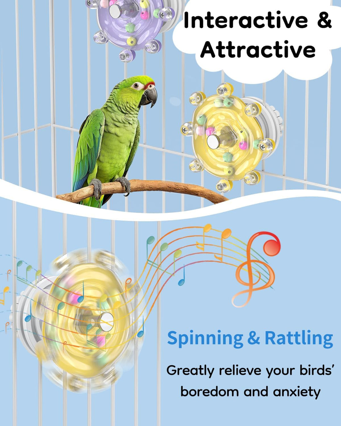 Pawfly 2 Pcs Bird Toys for Parakeets