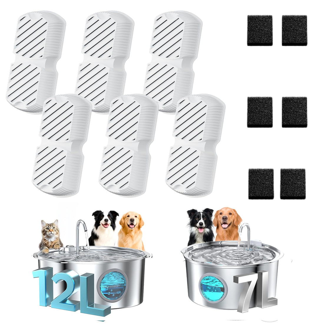 GROOKPET Pet Fountain Filter Replacement