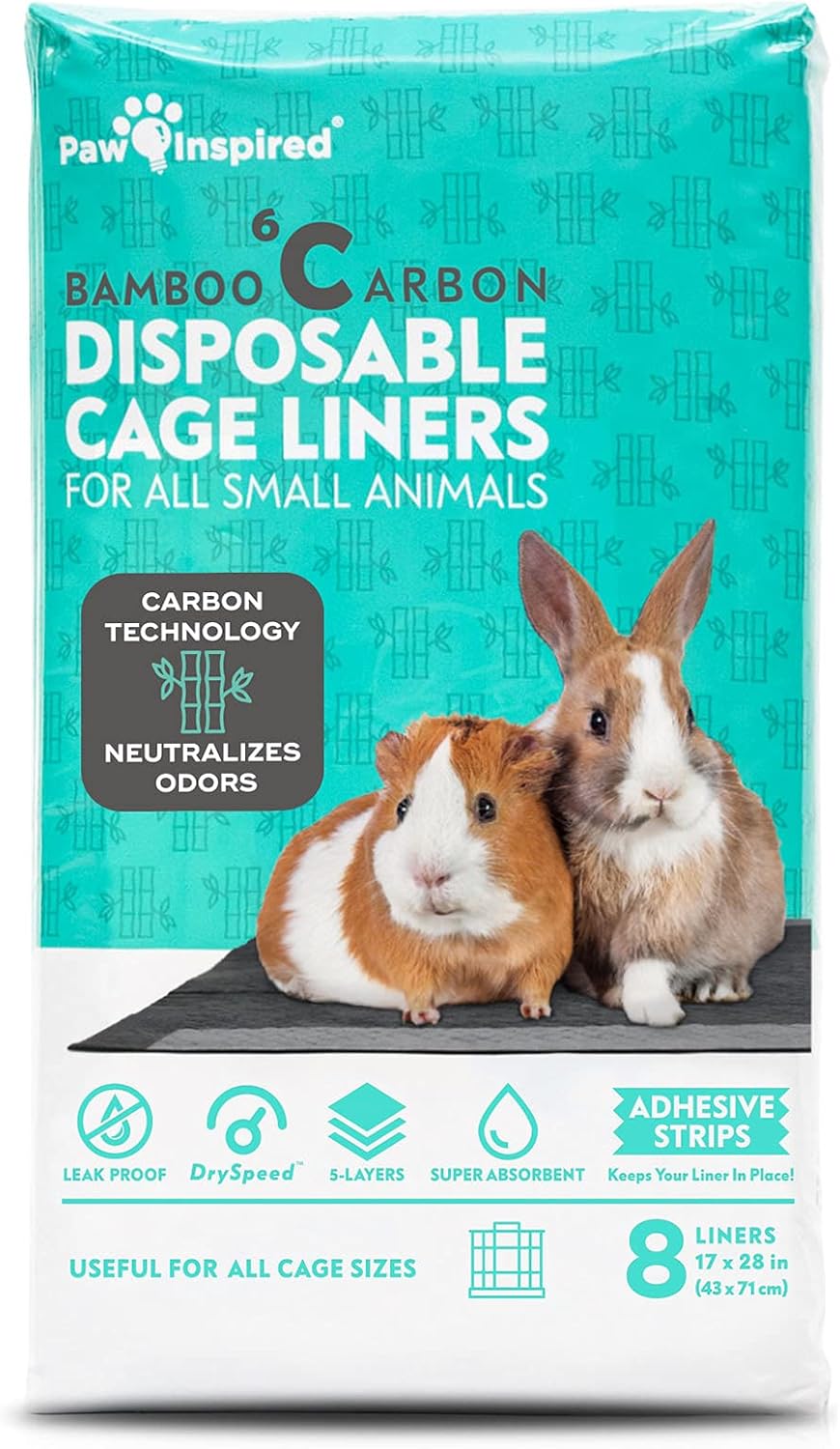 Paw Inspired Disposable Cage Liners, 47x26 Inch (Midwest), 8 Count