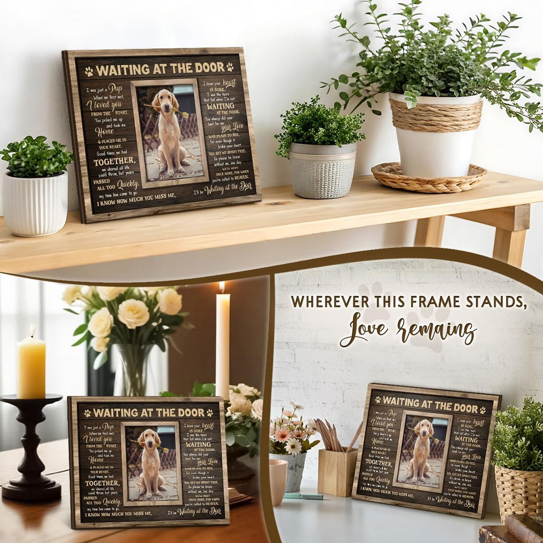 Dog Memorial Wooden Picture Frame 8x10
