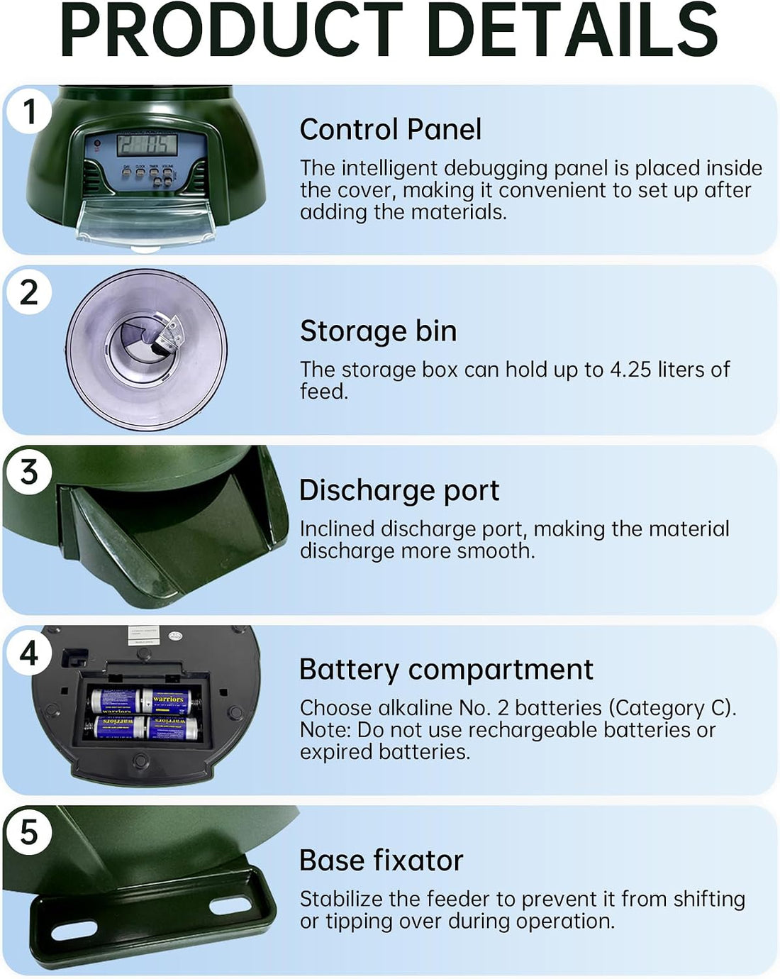 Automatic Fish Feeder for Pond 4.25L Capacity