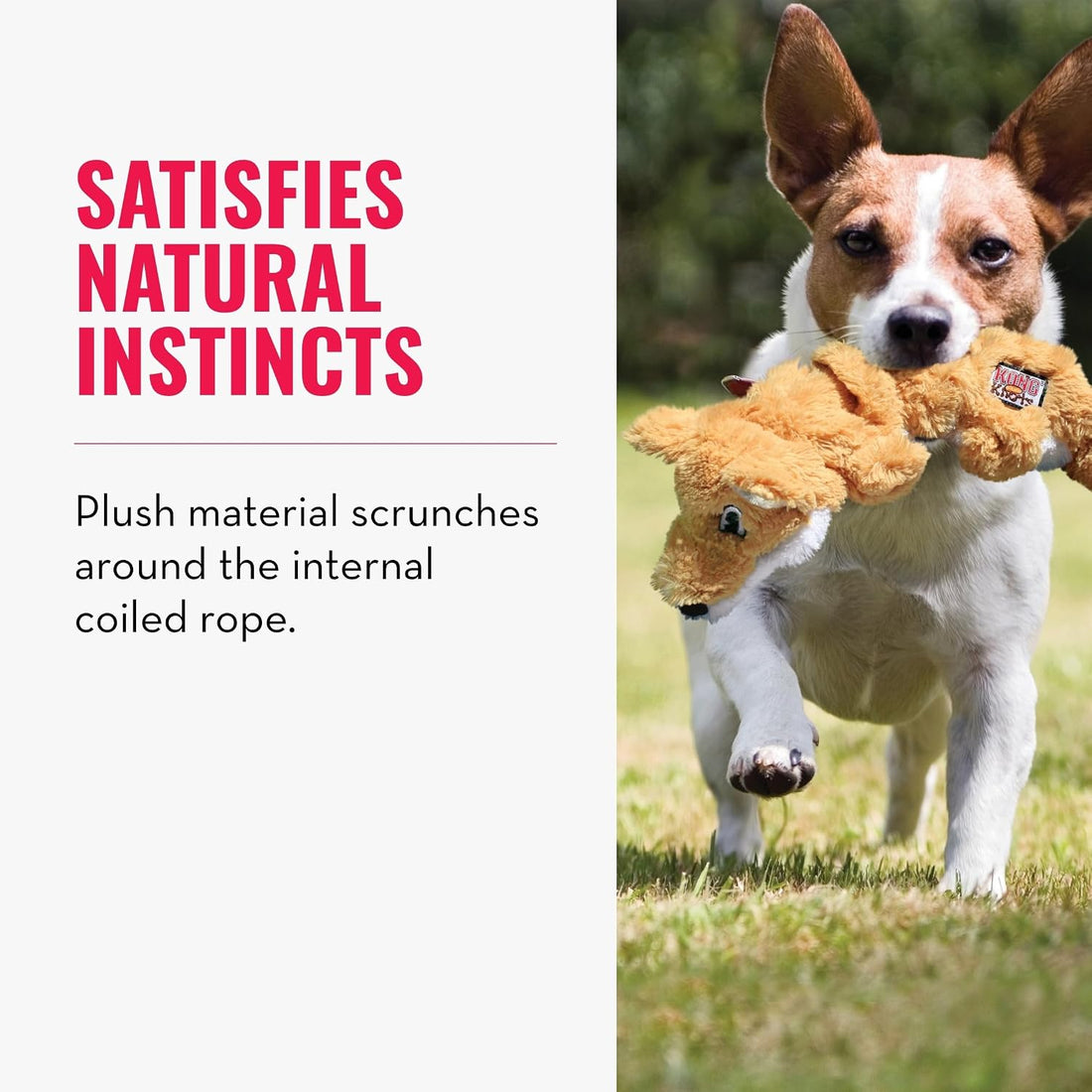 KONG Scrunch Knots Plush Dog Toy with Knotted Rope