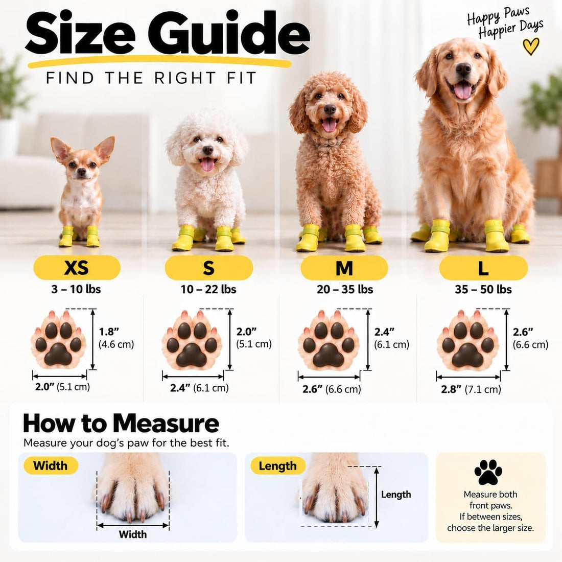 Ultra Soft Waterproof & Dirt-Resistant Yellow Dog Boots by Quality