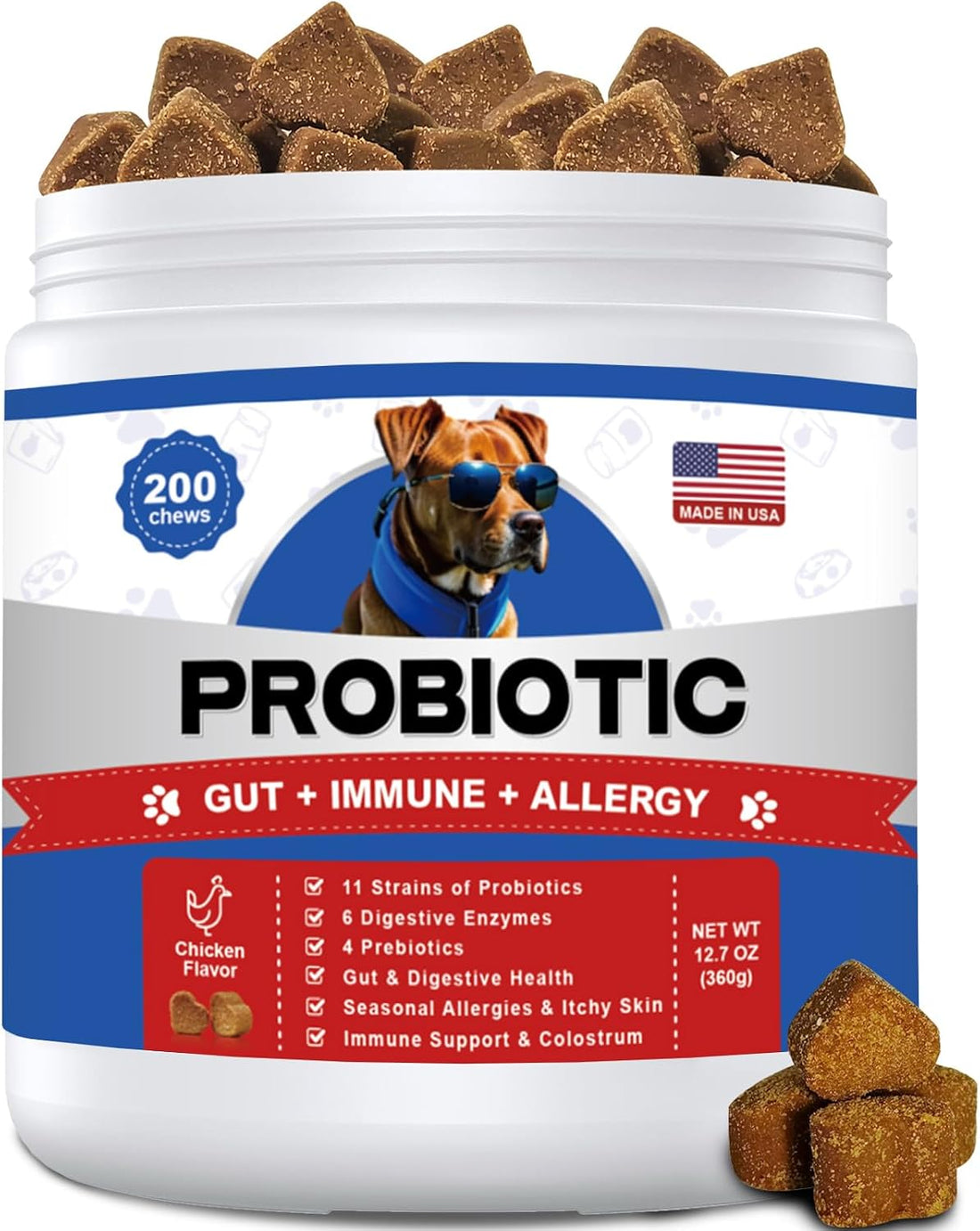 Probiotics for Dogs Gut Digestive Health Probiotic Chews for Dogs