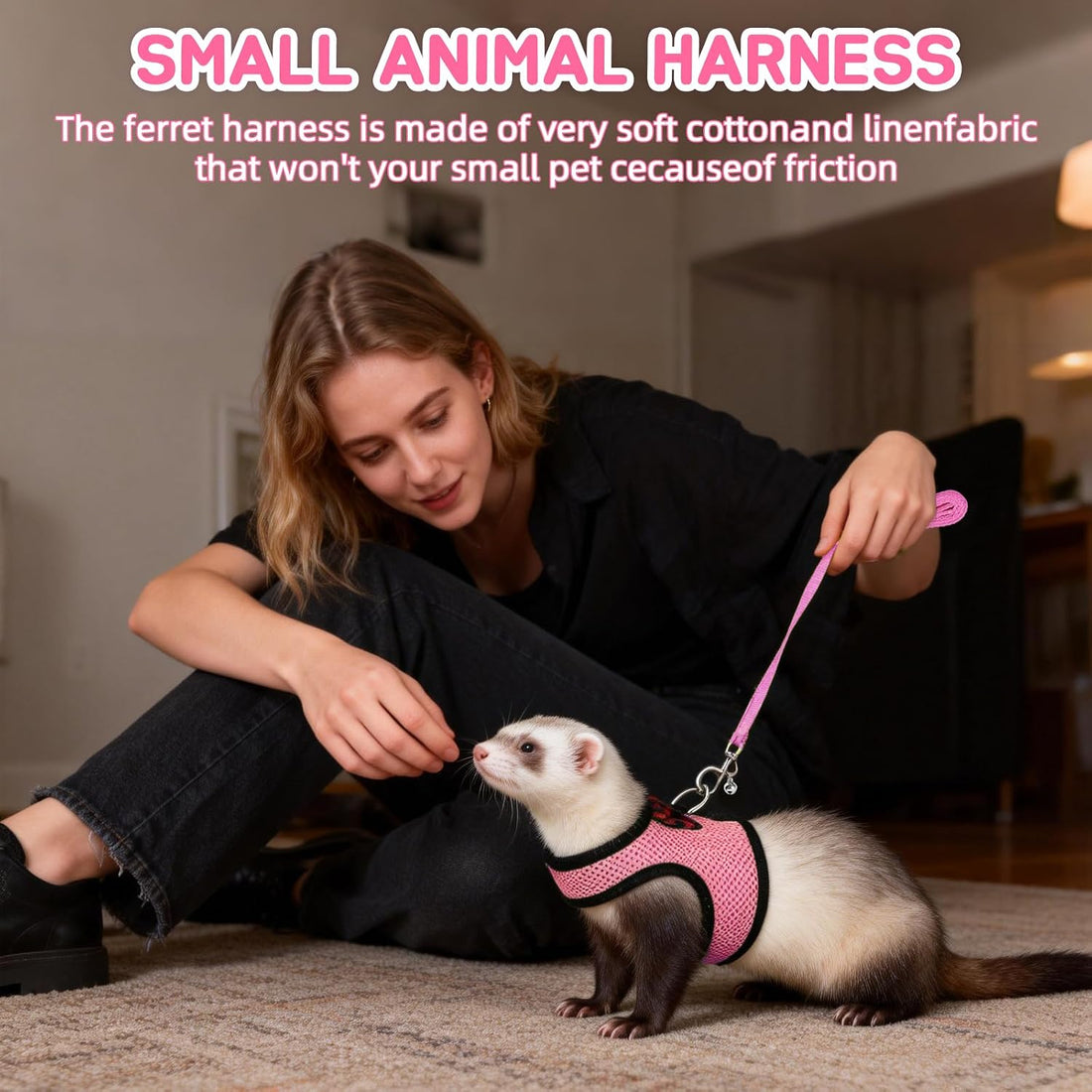 2pcs Animal Harness and Leash