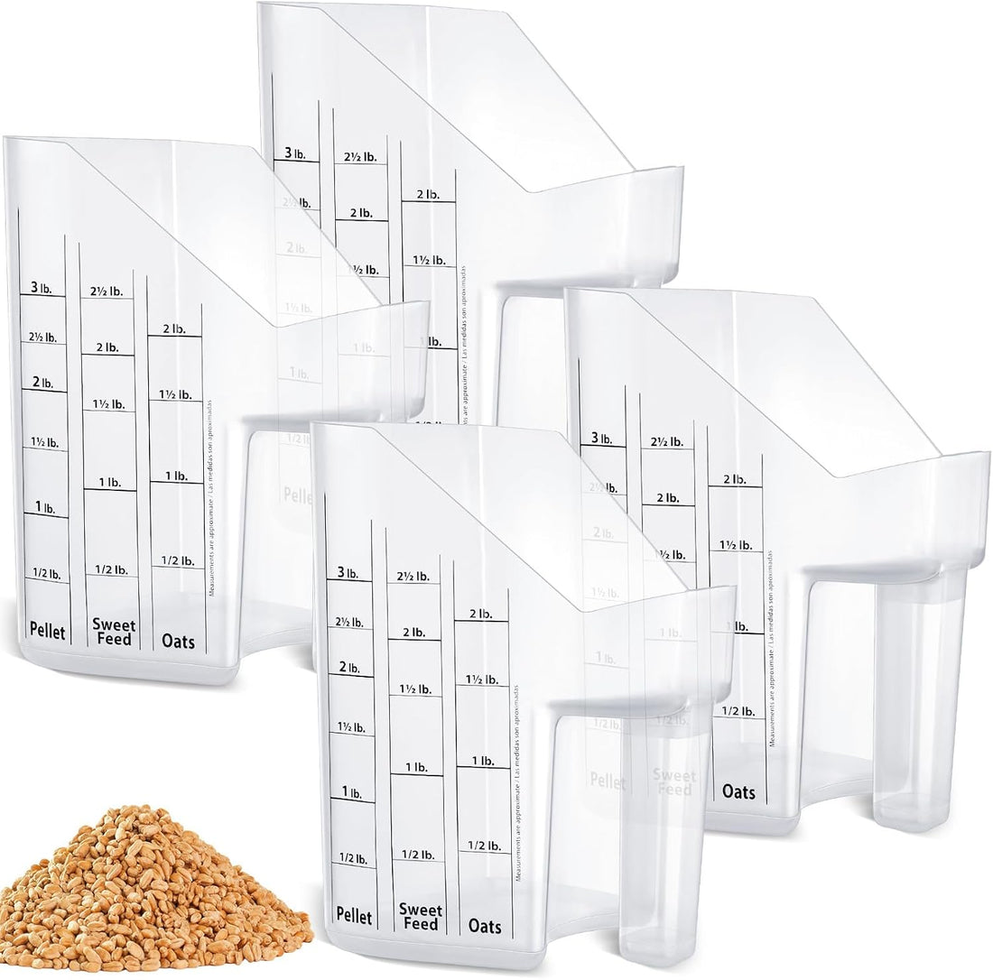 Uiifan 2 Pcs 3 Quart Horse Feed Scoop with Measurements for Farm