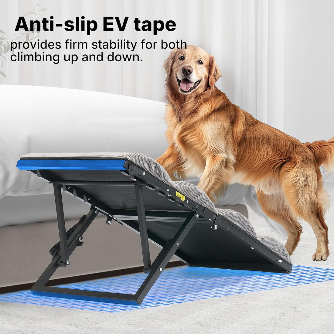 Veehoo Foldable Dog Ramp for Bed Couch Large Dogs