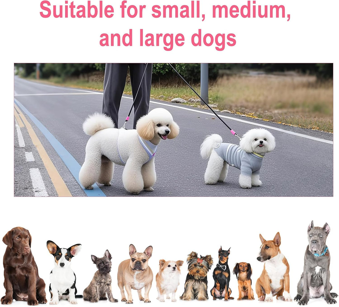 Double Dog Leash for Two Dogs,Dual Hands Free Dog Leashes,360 Swivel