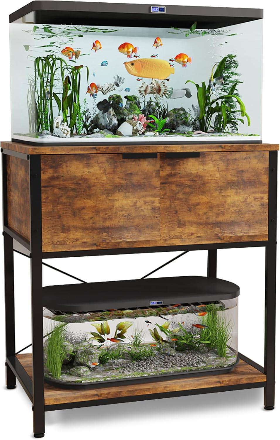 5-10 Gallon Fish Tank Stand with Cabinet Storage for Aquarium Stand