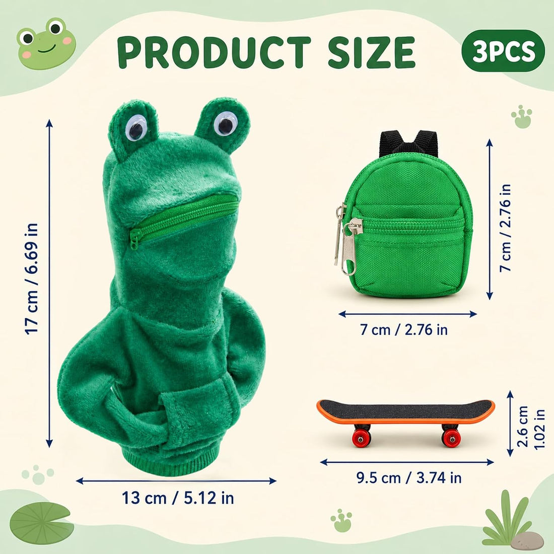 Desk Goose Outfits 7 Inches, 3-Piece Set with Hoodie, Backpack