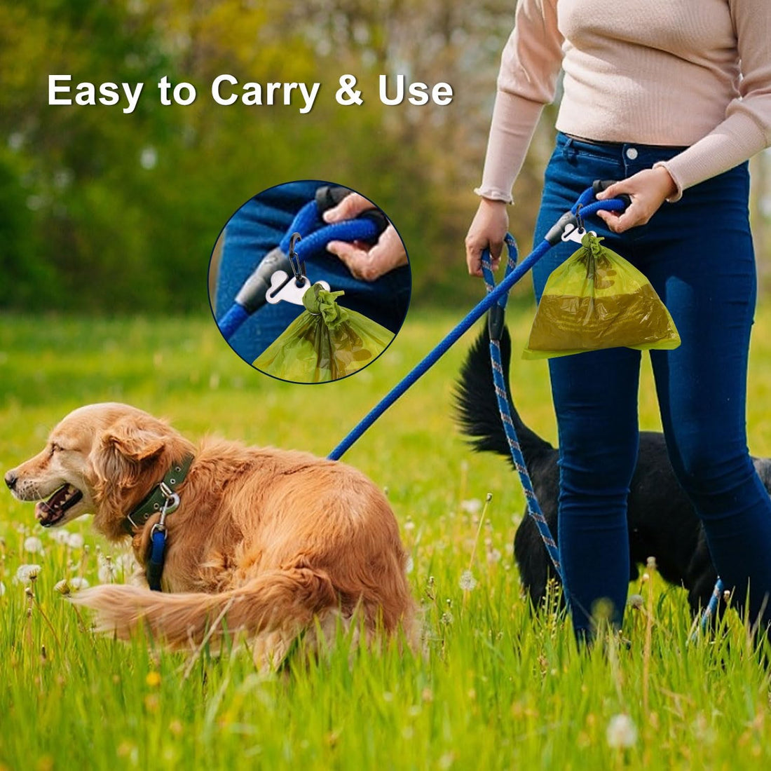 2PCS Dog Poop Bag Holder, Waste Holder for Dispenser Carrier