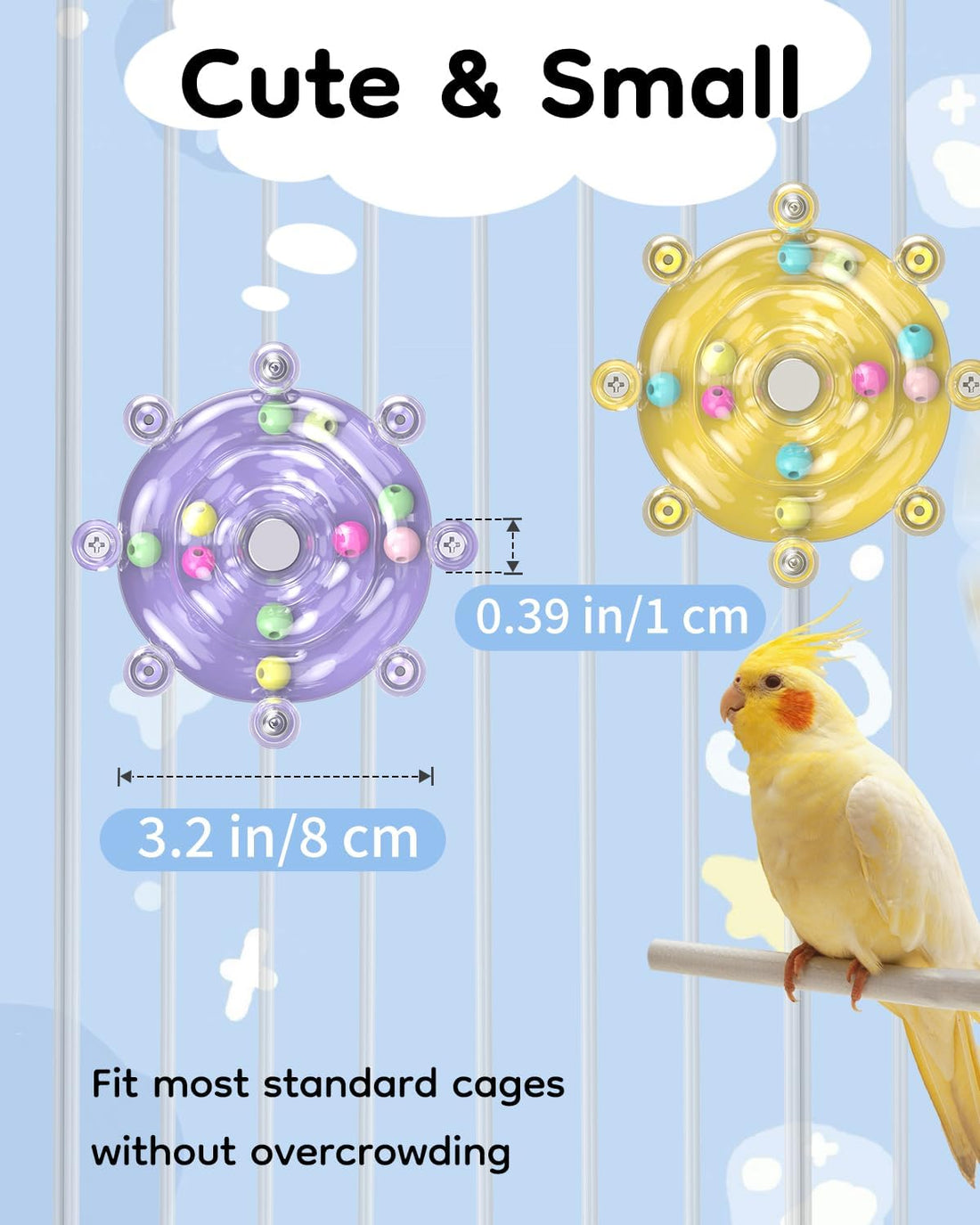 Pawfly 2 Pcs Bird Toys for Parakeets