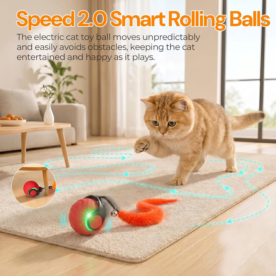 2026 Interactive Cat Toys with Bird Sounds & 3 Modes for Indoor Cats
