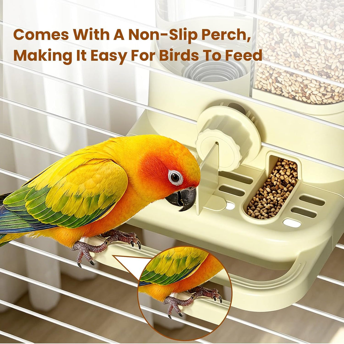 2-in-1 Automatic No Mess Bird Feeder & Gravity Waterer Dispenser
