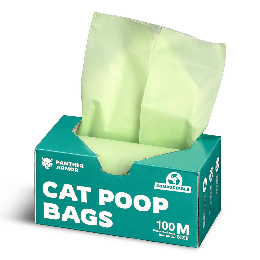 Panther Armor Compostable Cat Litter Bags for Poop