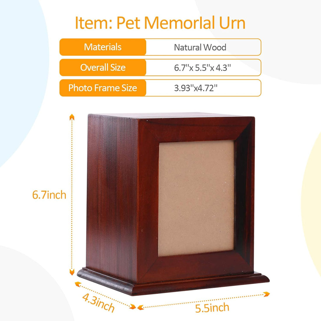 BRKURLEG Dog Urns for Ashes, Animal Wood Urn