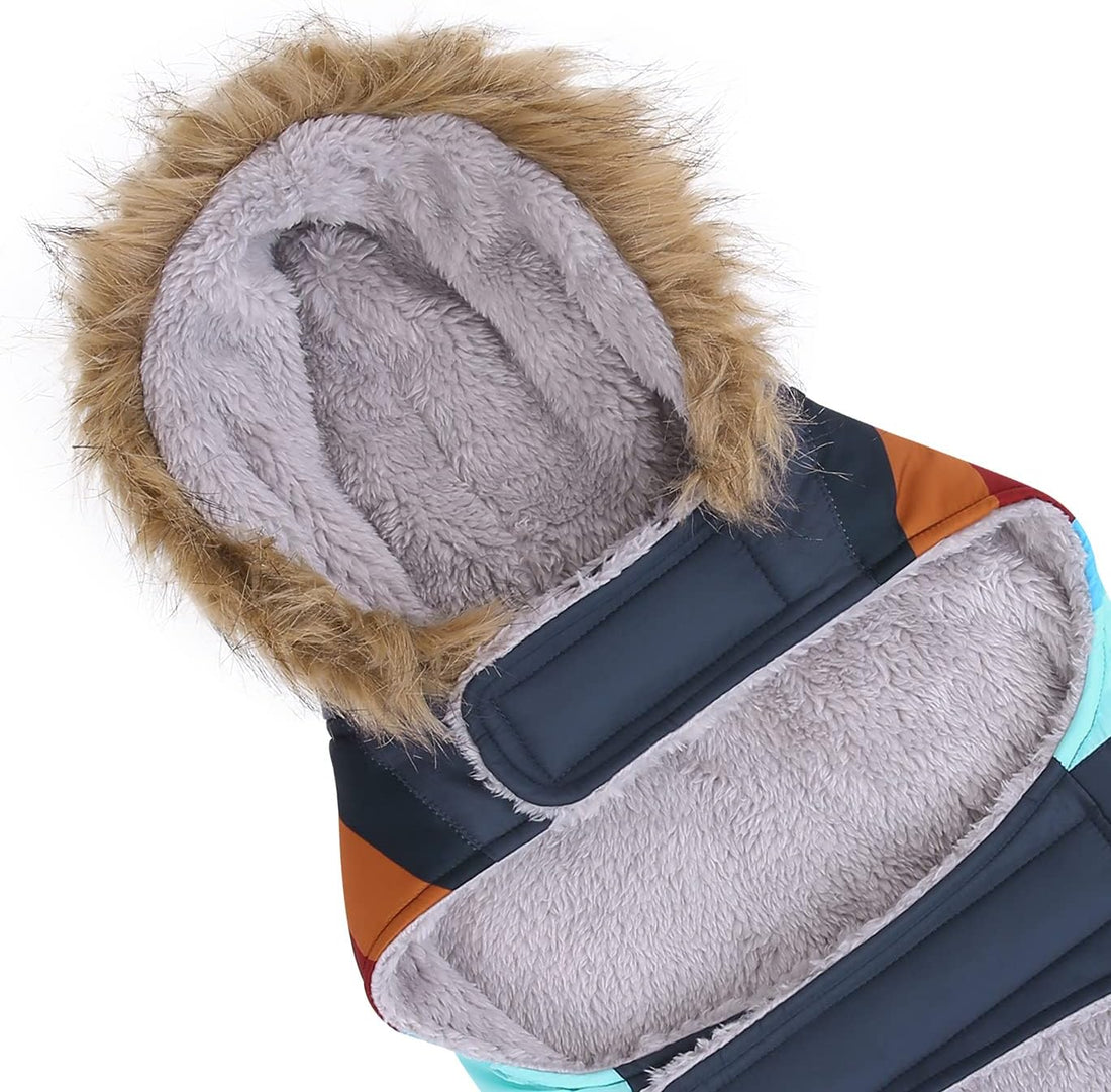 HDE Dog Puffer Jacket Fleece Lined Warm Dog Parka Winter Coat